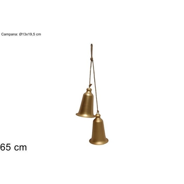 APPENDINO 2 CAMPANE METALLO 13x19,5 CM ORO